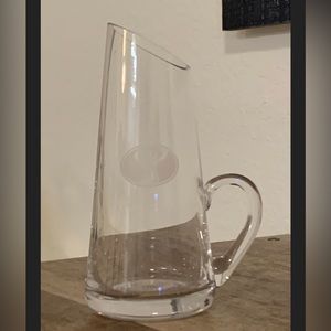 Etched Deer Stag Glass Mini Pitcher. Hand Blown in China